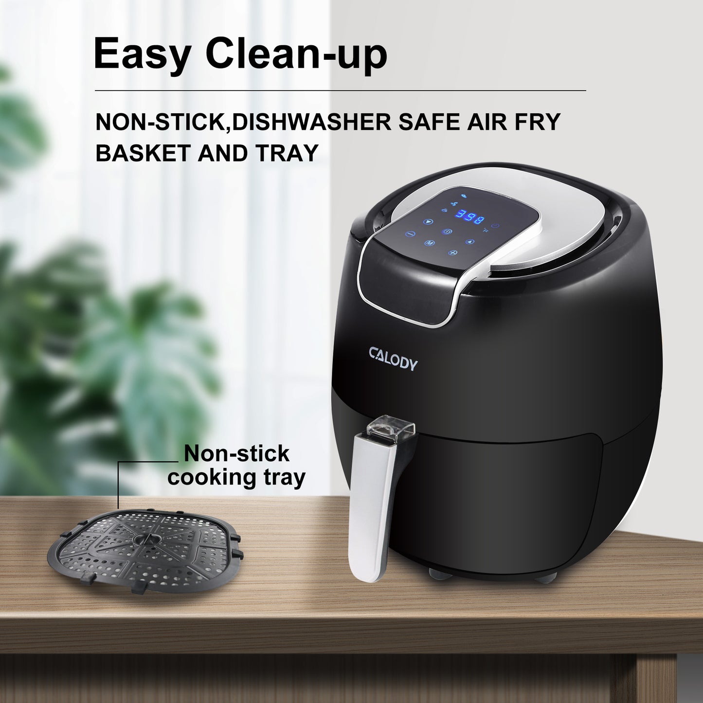Easy Clean-up non-stick, dishwasher safe air fry basket and tray